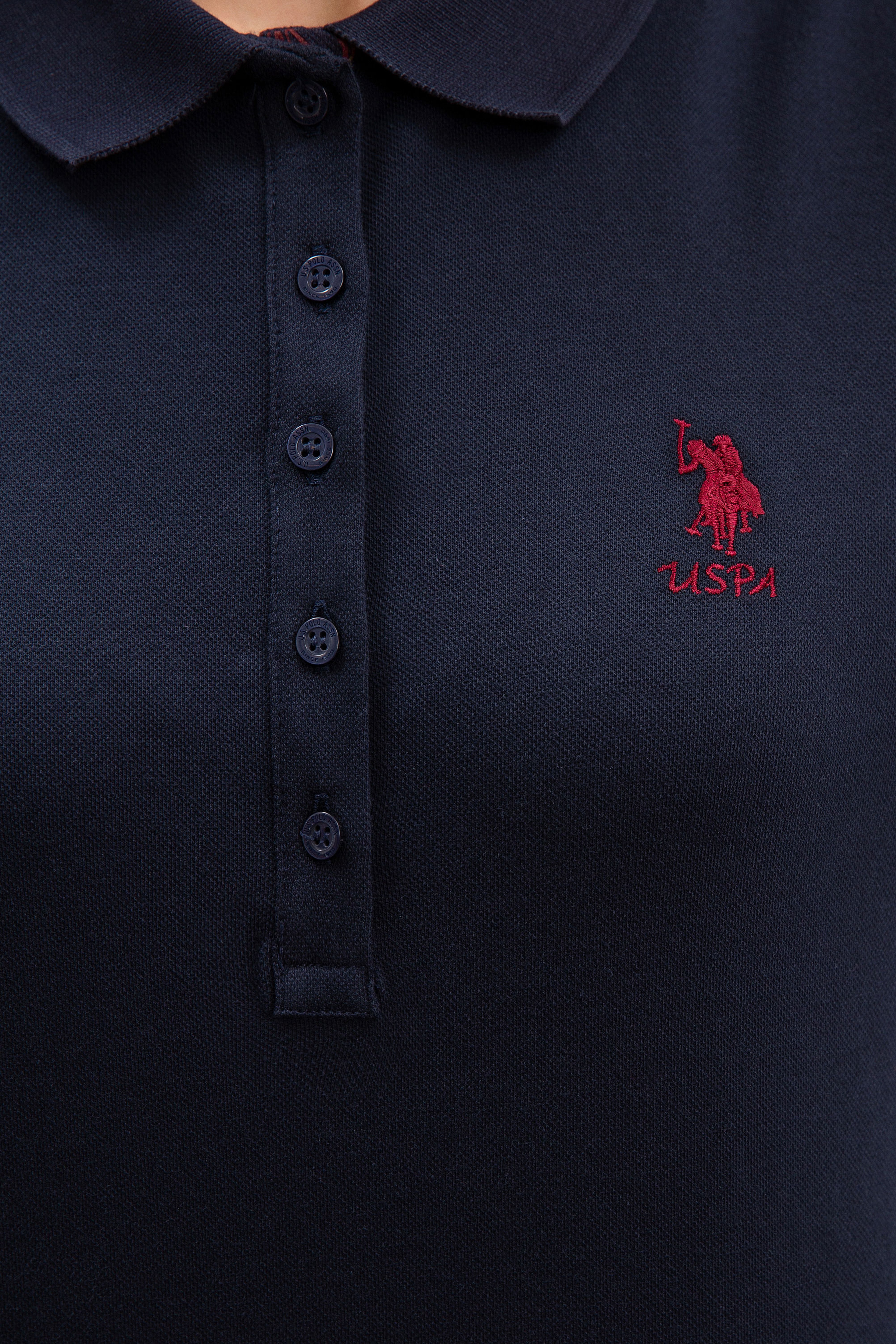 Kadın Lacivert Basic Polo Yaka Sweatshirt - Image 5