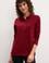 Kadın Bordo Basic Polo Yaka Sweatshirt