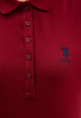 Kadın Bordo Basic Polo Yaka Sweatshirt - 50205969174