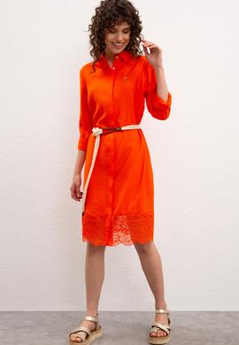 Kadın Kırmızı Dokuma Elbise - 50218488017