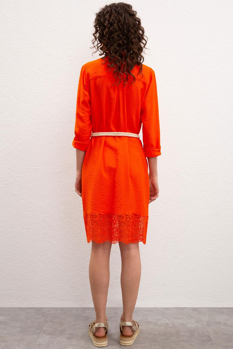 Kadın Kırmızı Dokuma Elbise - 50218488017