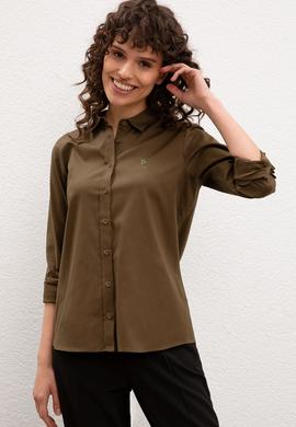 Kadın Yeşil Gömlek Uzunkol - 50225792041