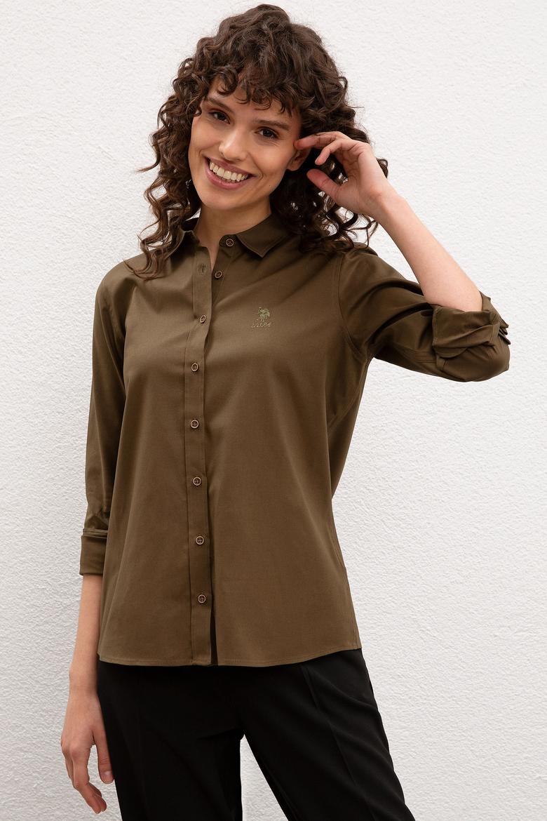 Kadın Yeşil Gömlek Uzunkol