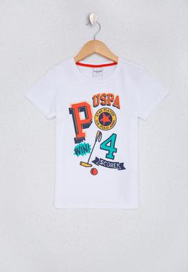 Çocuk Beyaz Bisiklet Yaka Tişört - 50220297024