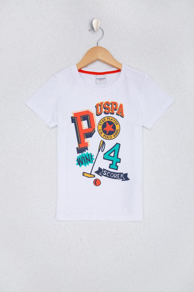 Çocuk Beyaz Bisiklet Yaka Tişört