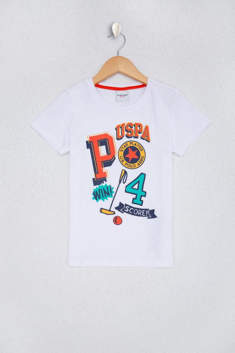 Çocuk Beyaz Bisiklet Yaka Tişört