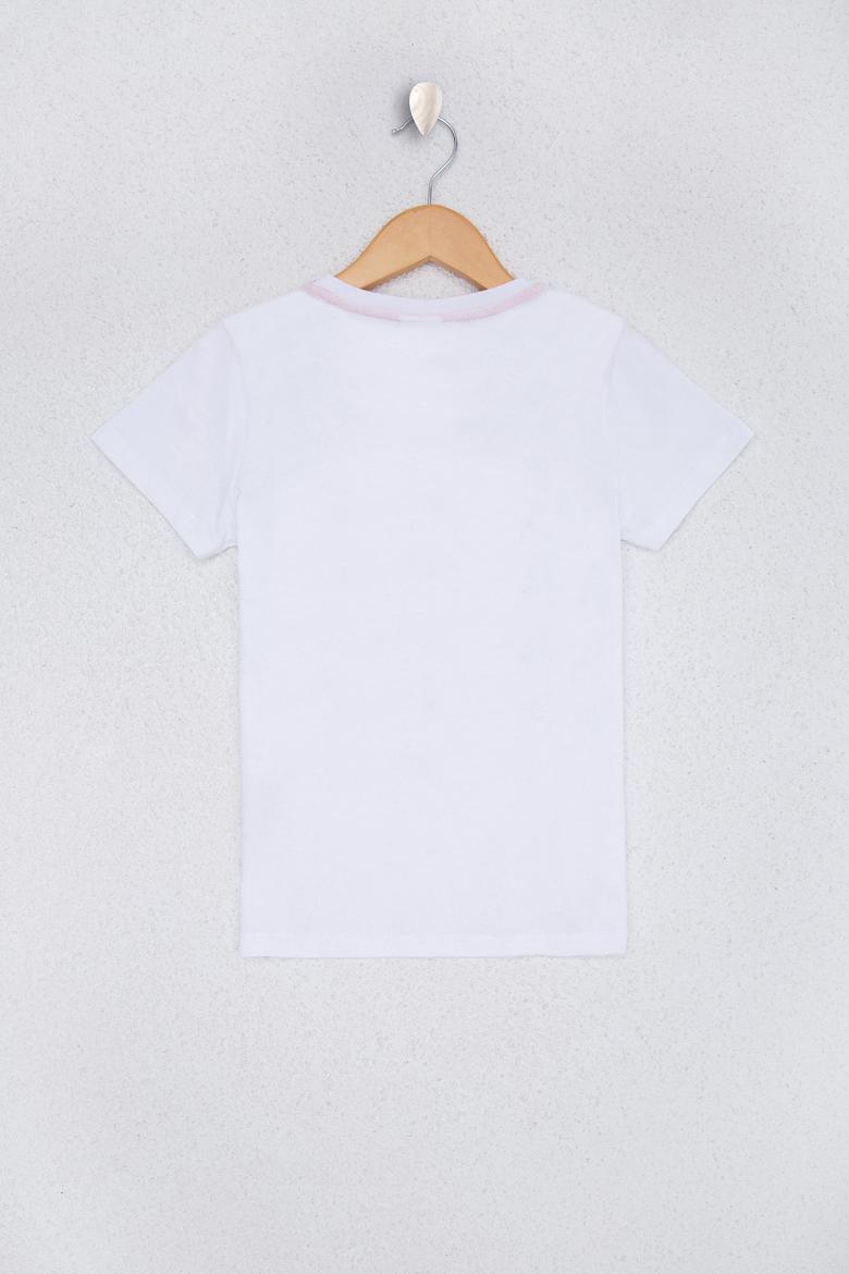 Çocuk Beyaz Bisiklet Yaka Tişört - 50220297024
