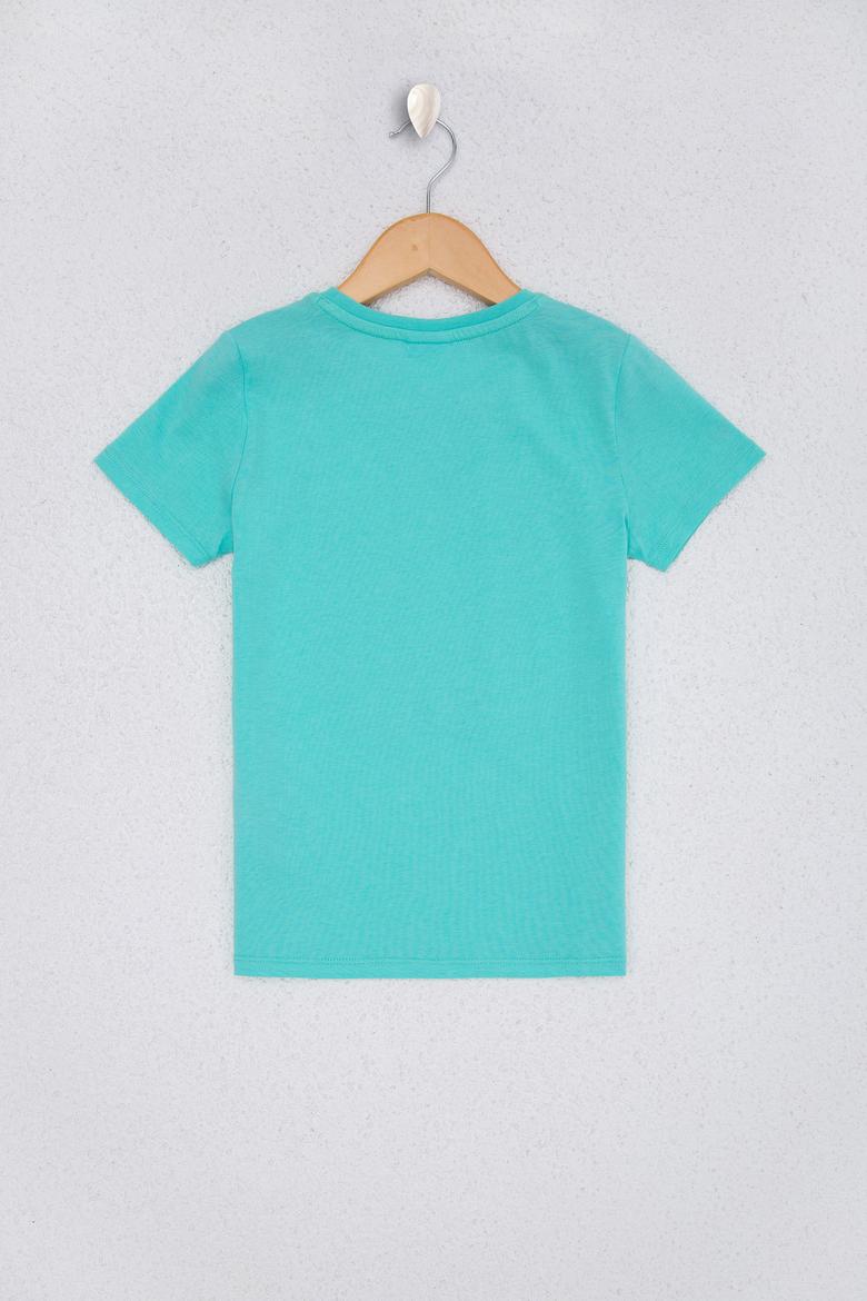 Çocuk Yeşil Bisiklet Yaka Tişört - 50220323024