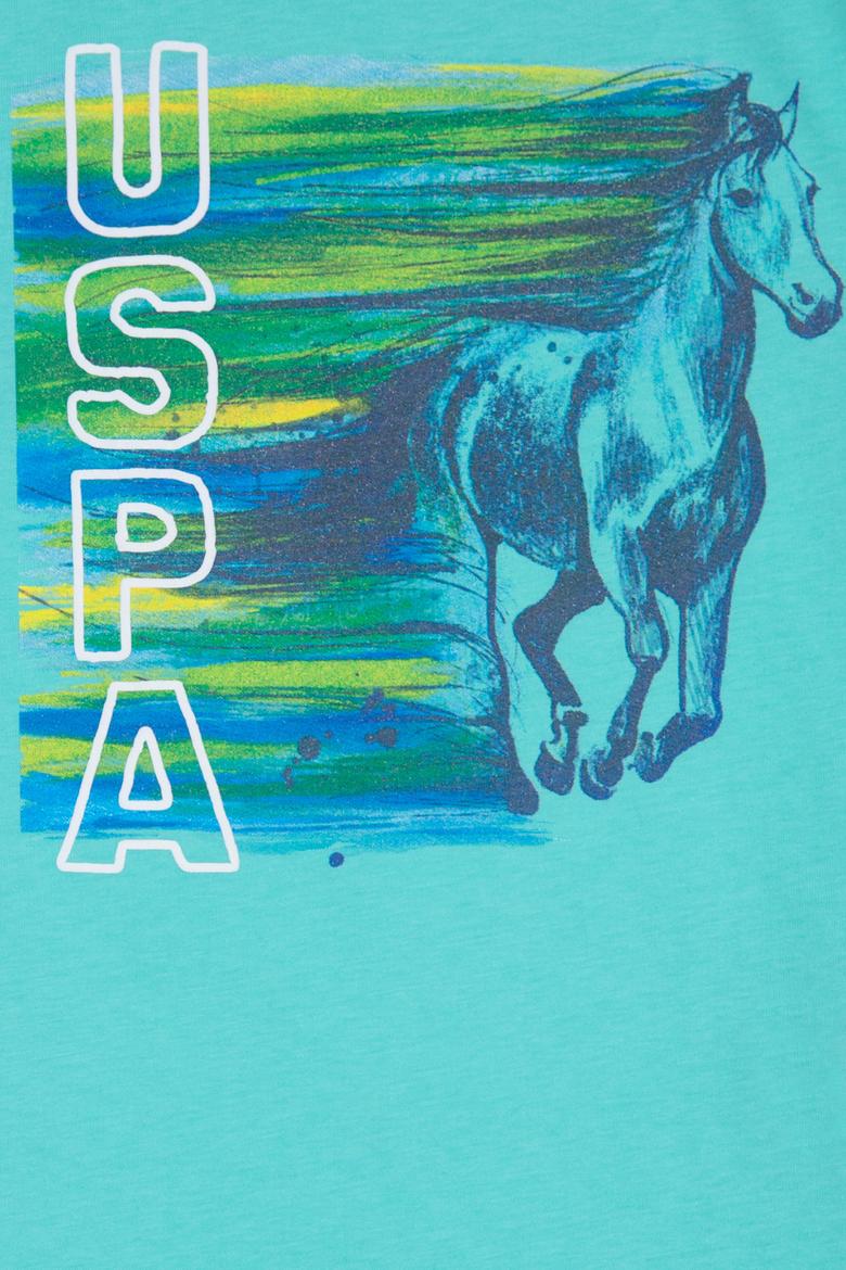 Çocuk Yeşil Bisiklet Yaka Tişört - 50220323024