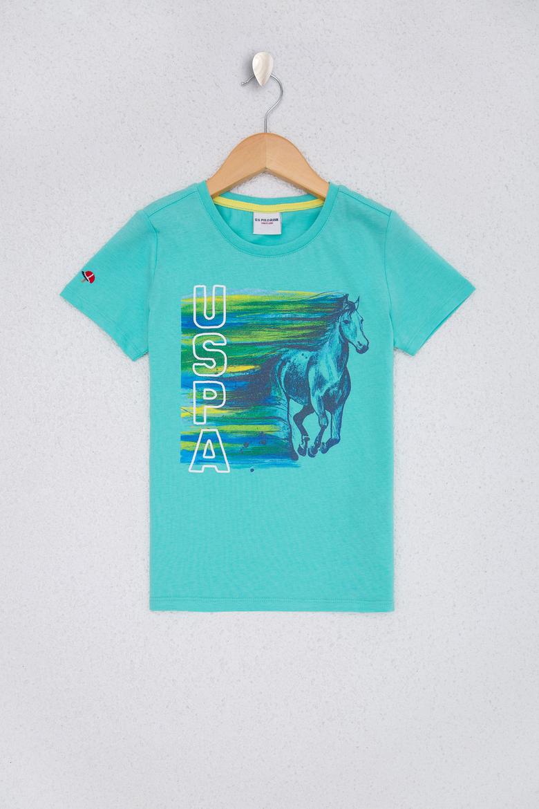 Çocuk Yeşil Bisiklet Yaka Tişört