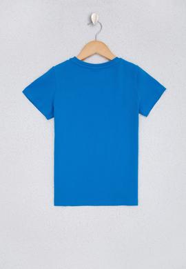 Çocuk Mavi Bisiklet Yaka Tişört - 50220321025