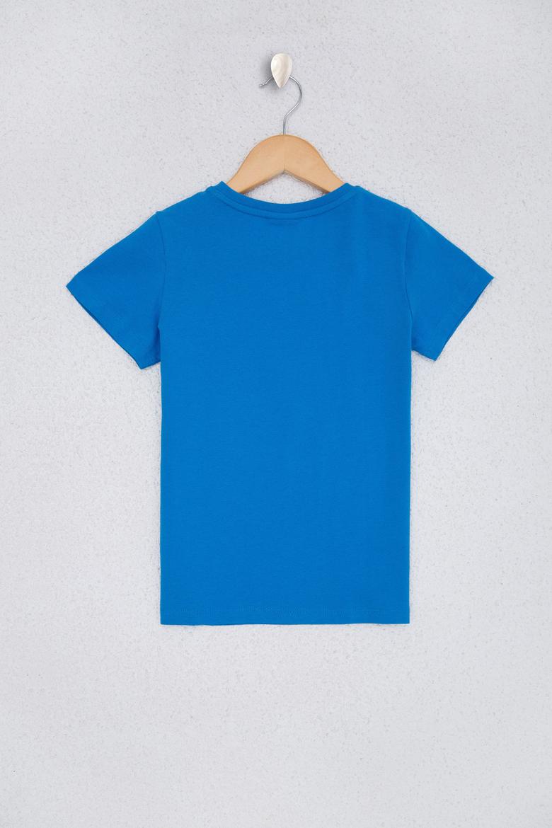 Çocuk Mavi Bisiklet Yaka Tişört - 50220321025