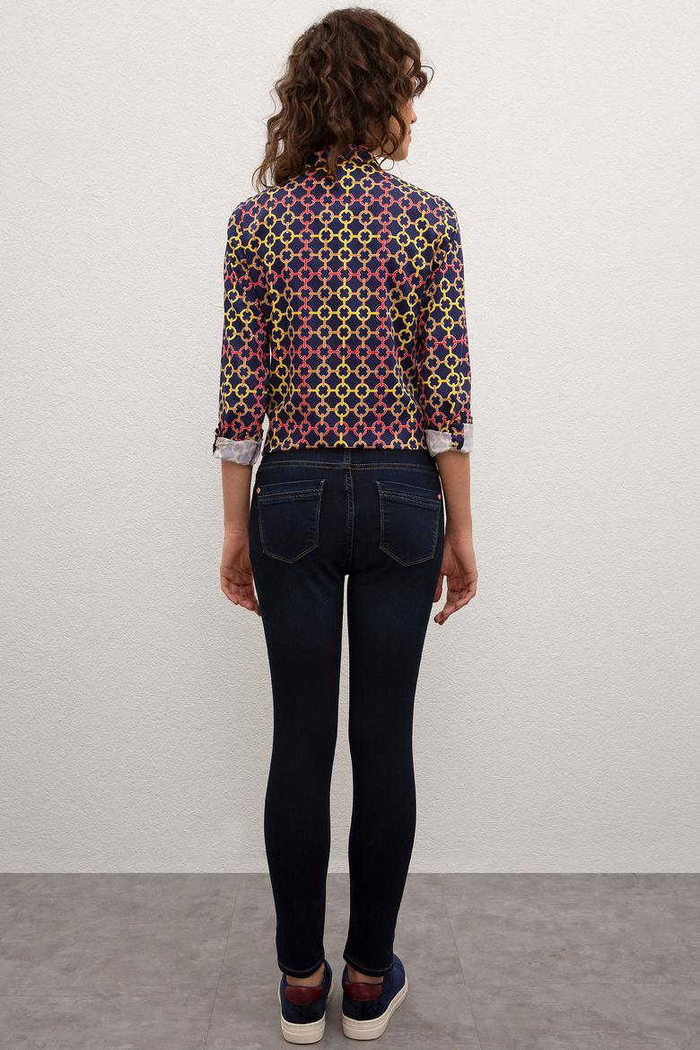 Kadın Mavi Denim Pantolon - 50219983004