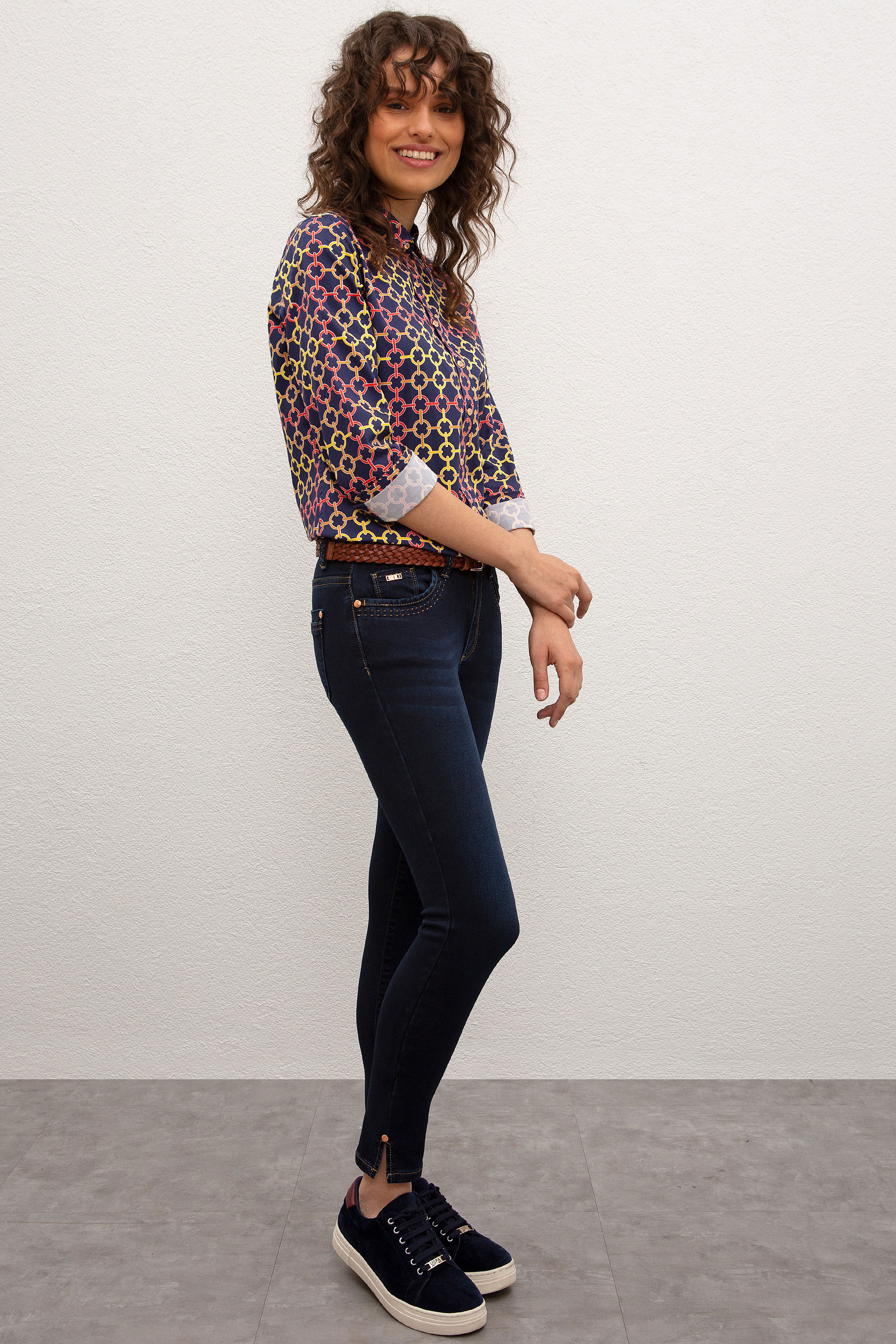 Kadın Mavi Denim Pantolon - Image 2