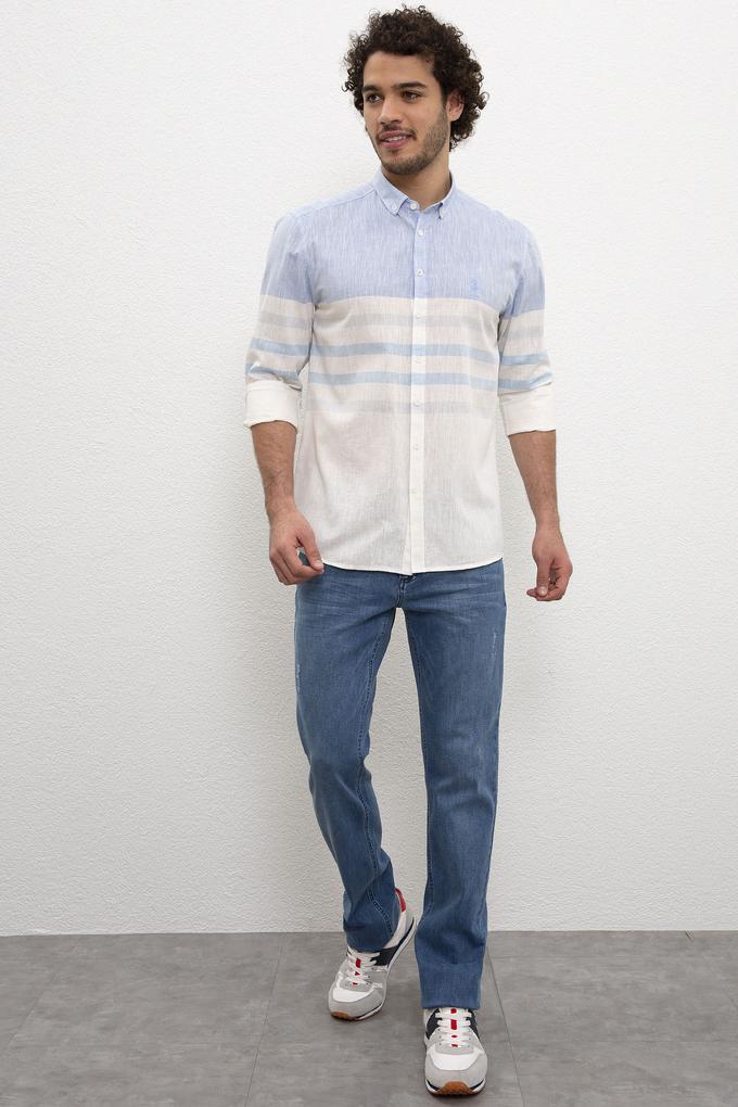 Erkek Mavi Denim Pantolon