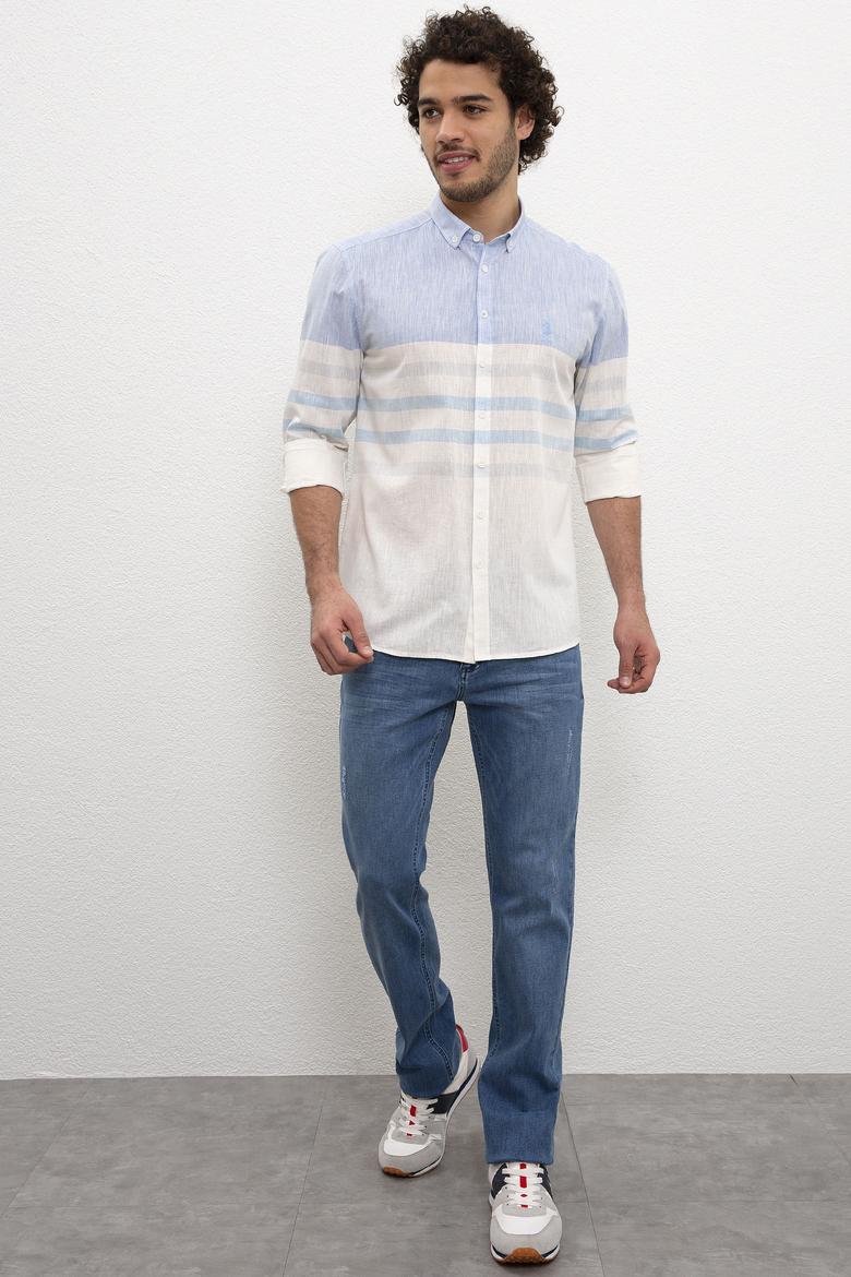 Erkek Mavi Denim Pantolon