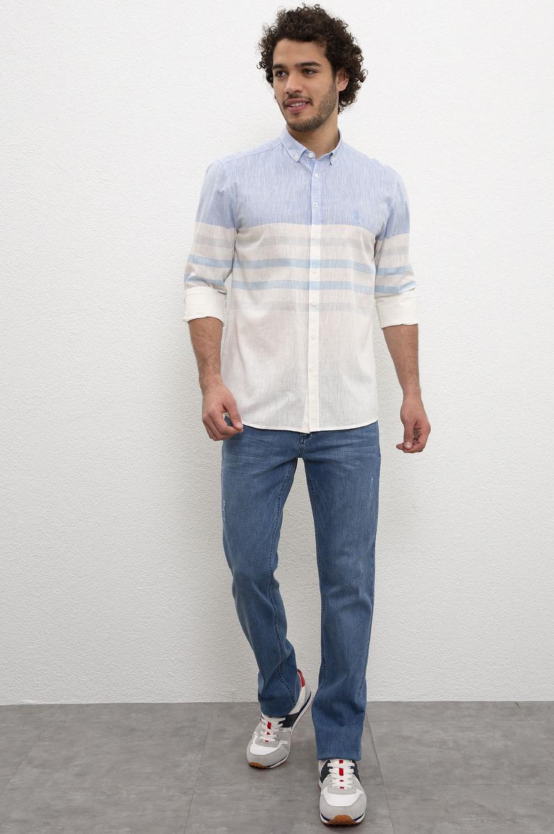 Erkek Mavi Denim Pantolon