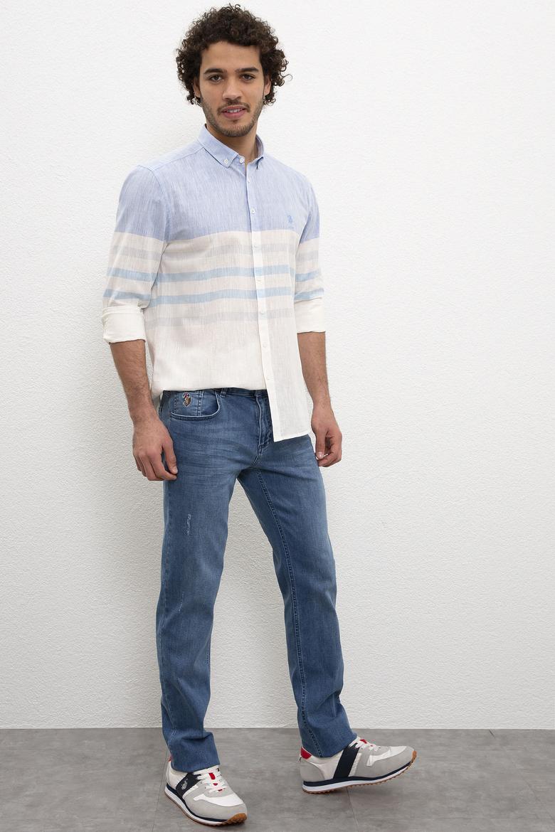 Erkek Mavi Denim Pantolon - 50222884003