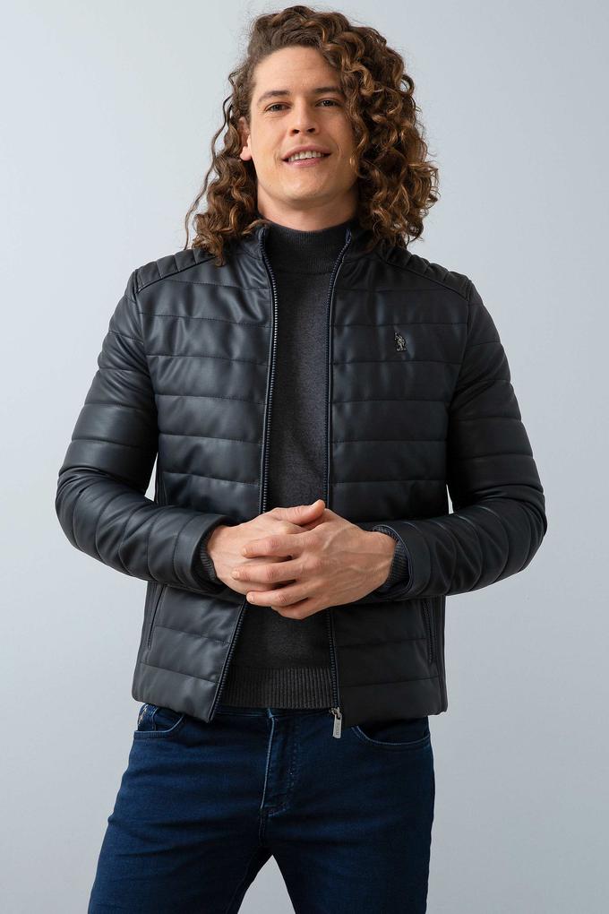 Erkek Lacivert Deri Mont Kaban