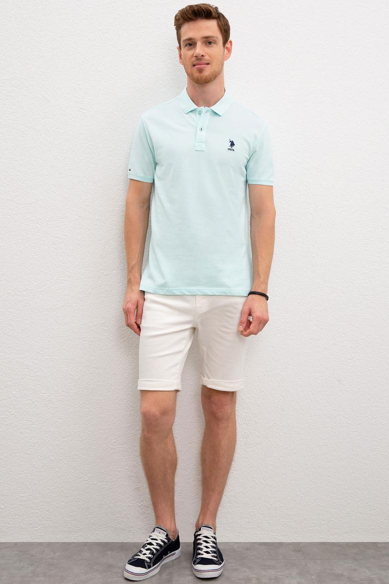 Erkek Nil Yeşili Polo Yaka T-Shirt Basic - 50199819340