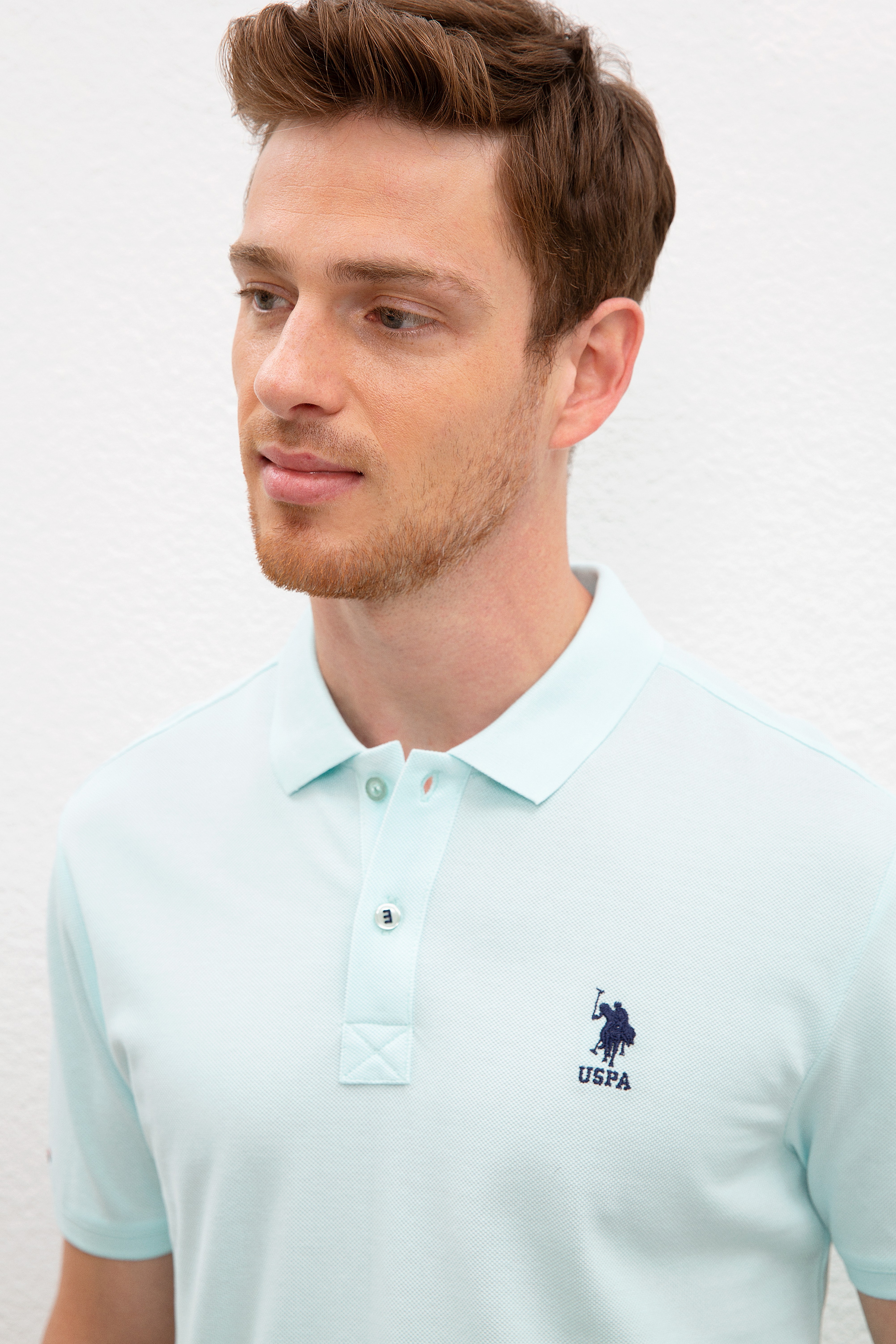 Erkek Nil Yeşili Polo Yaka T-Shirt Basic - Image 2