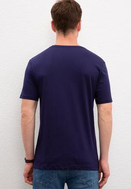 Erkek Lacivert V-Yaka T-Shirt Basic - 50199831001