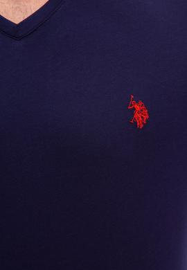 Erkek Lacivert V-Yaka T-Shirt Basic - 50199831001