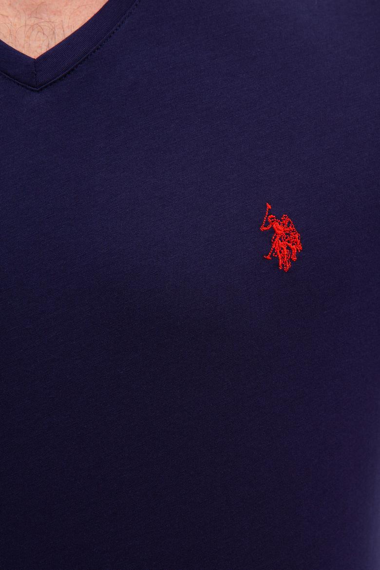 Erkek Lacivert V-Yaka T-Shirt Basic - 50199831001