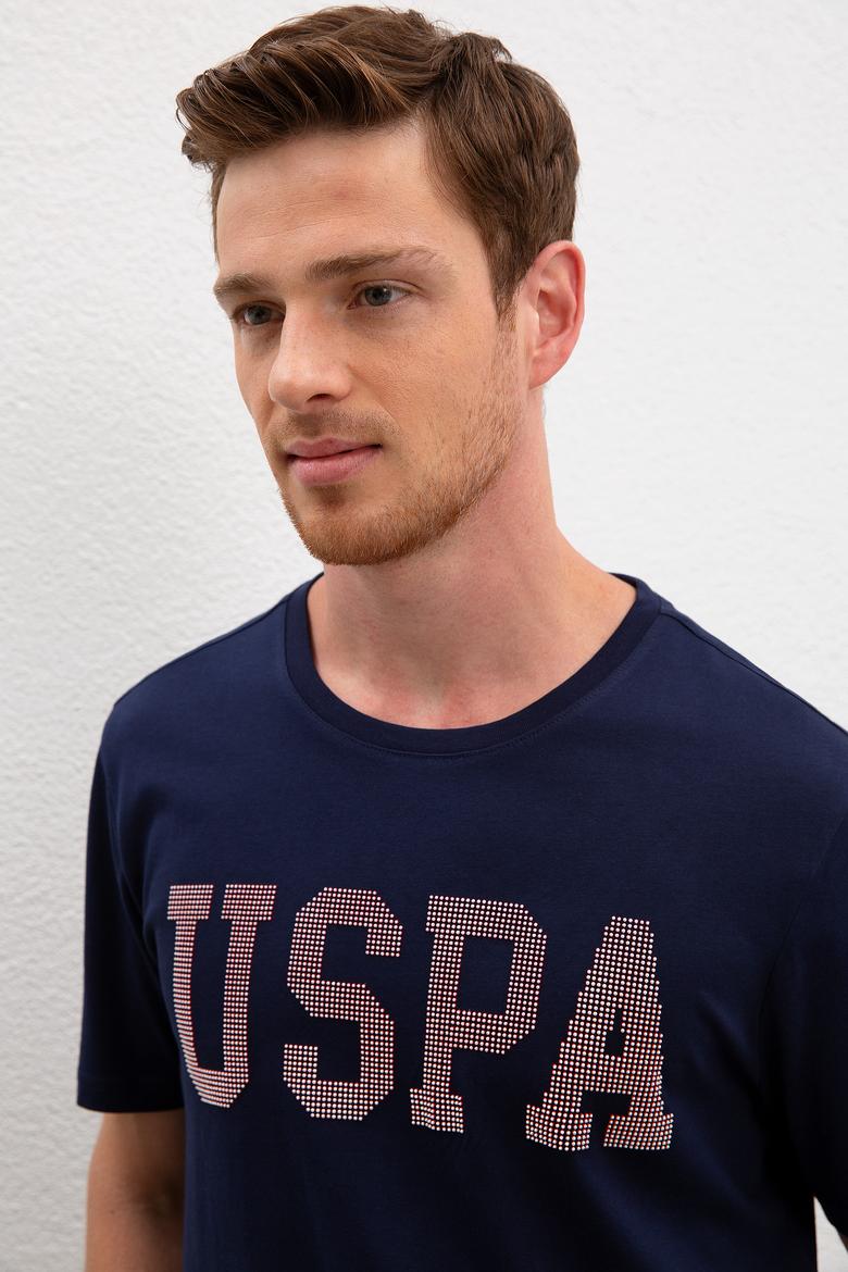 Erkek Lacivert Bisiklet Yaka T-Shirt - 50219185003