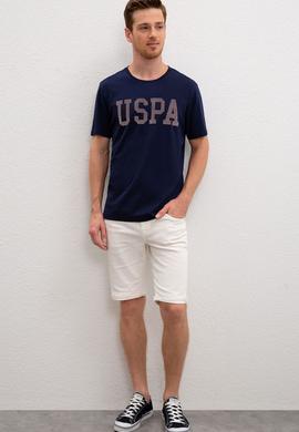 Erkek Lacivert Bisiklet Yaka T-Shirt - 50219185003