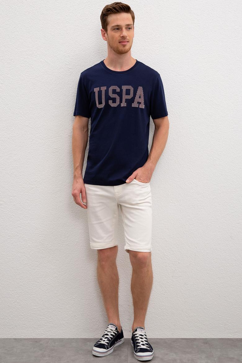 Erkek Lacivert Bisiklet Yaka T-Shirt - 50219185003