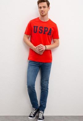 Erkek Açık Kırmızı Bisiklet Yaka T-Shirt Basic - 50216452101