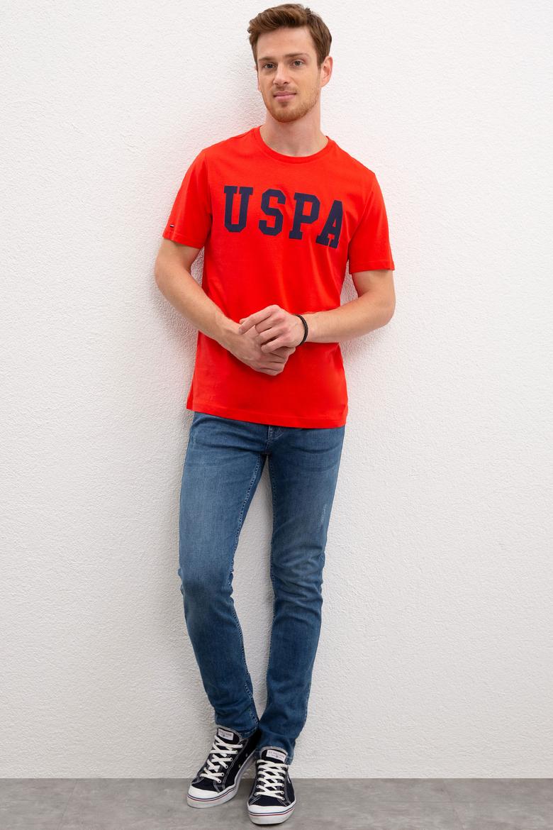 Erkek Açık Kırmızı Bisiklet Yaka T-Shirt Basic - 50216452101