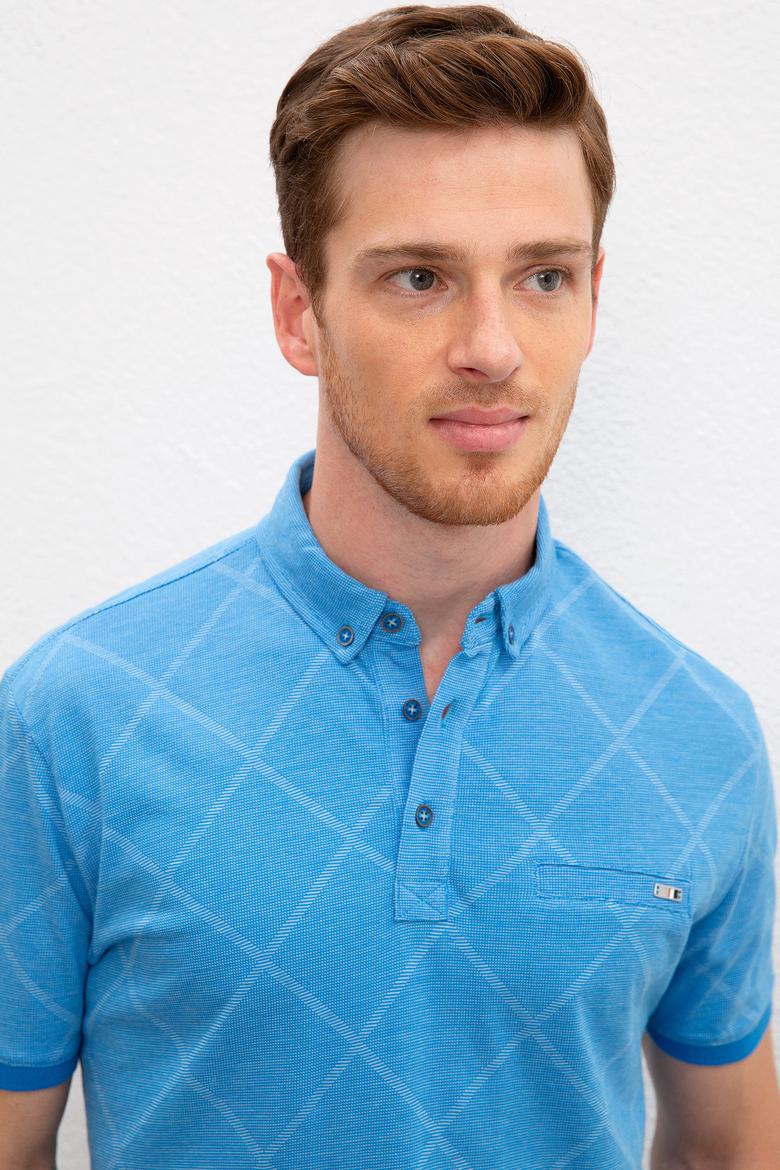 Erkek Nil Yeşili Polo Yaka T-Shirt Basic - 50199833241