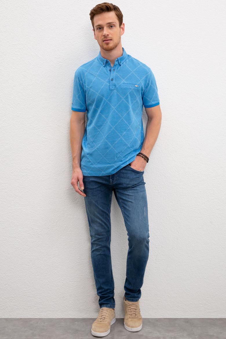 Erkek Nil Yeşili Polo Yaka T-Shirt Basic - 50199833241