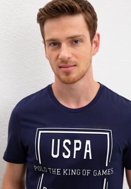 Erkek Lacivert Bisiklet Yaka T-Shirt - 50221085026