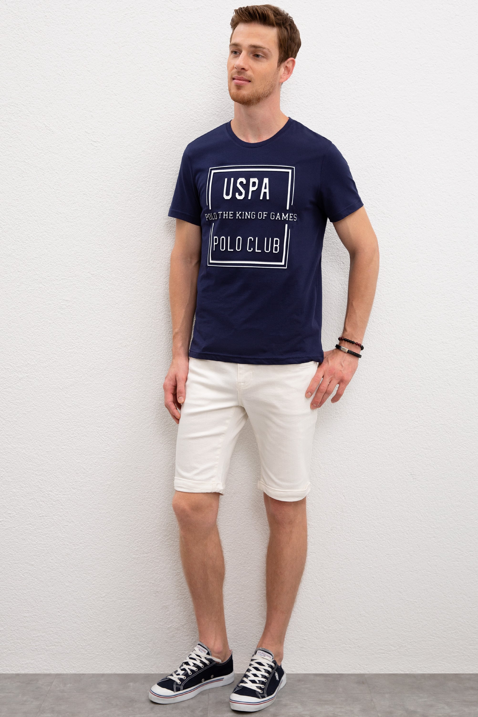 Erkek Lacivert Bisiklet Yaka T-Shirt