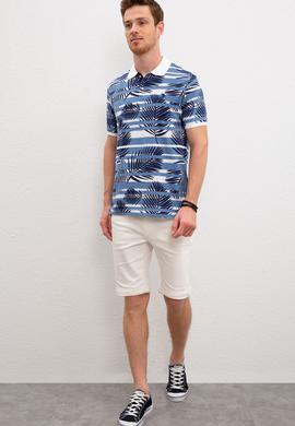 Erkek İndigo Polo Yaka Tişört - 50219120022