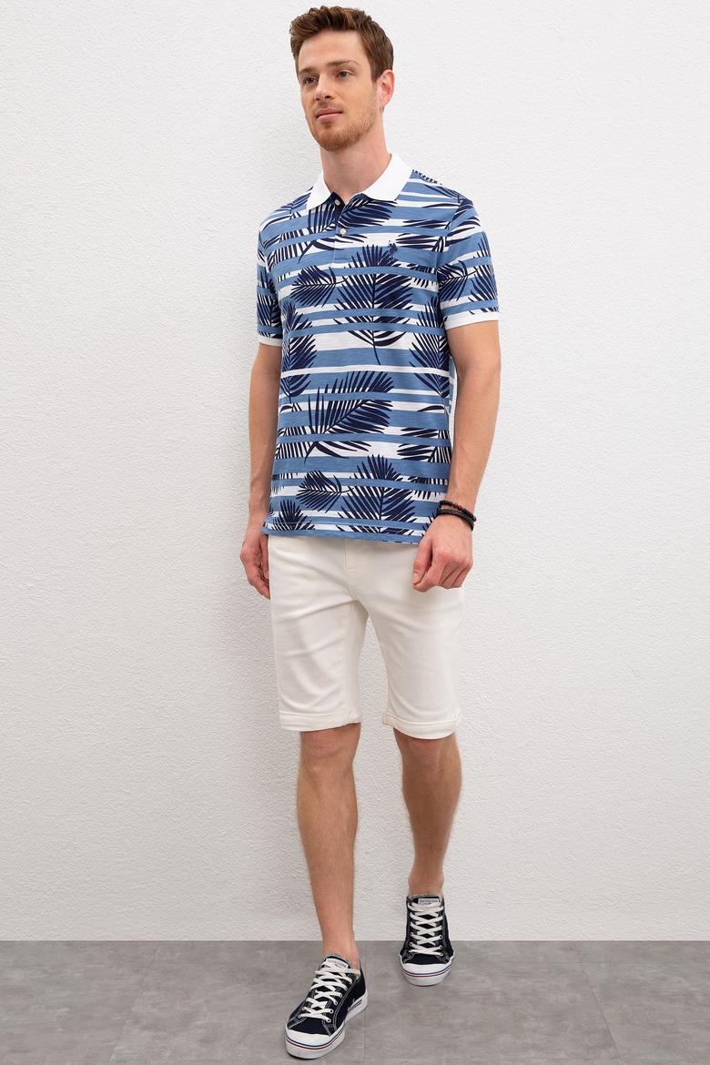 Erkek İndigo Polo Yaka Tişört - 50219120022