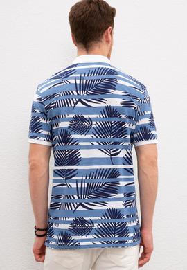 Erkek İndigo Polo Yaka Tişört - 50219120022