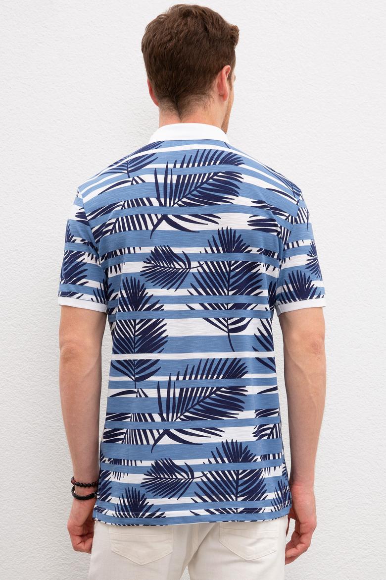 Erkek İndigo Polo Yaka Tişört - 50219120022