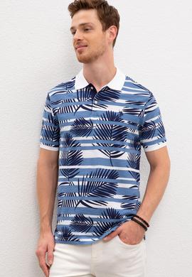 Erkek İndigo Polo Yaka Tişört - 50219120022