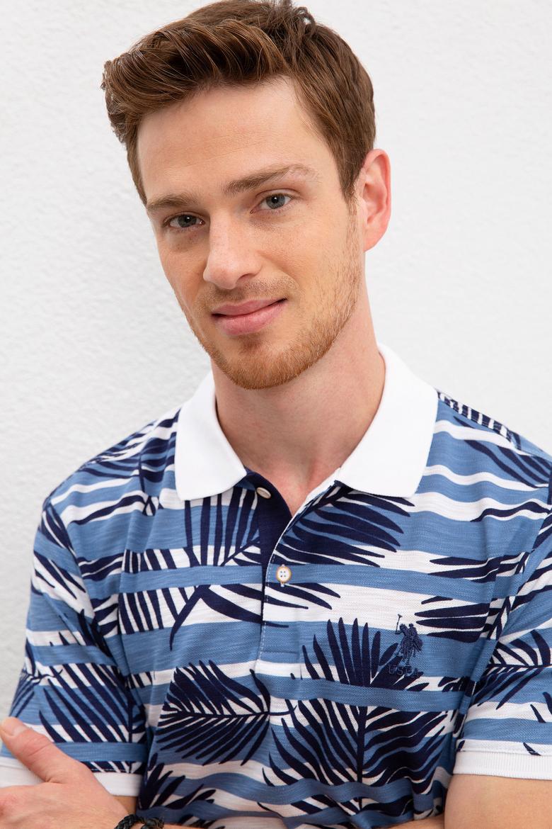 Erkek İndigo Polo Yaka Tişört - 50219120022