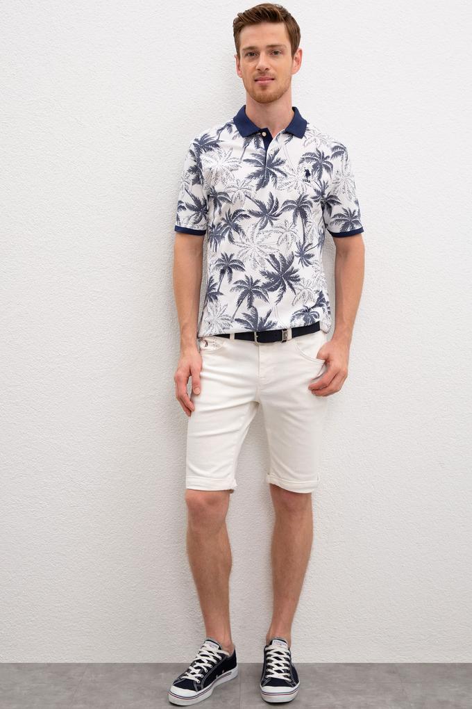 Erkek Mavi Denim Bermuda