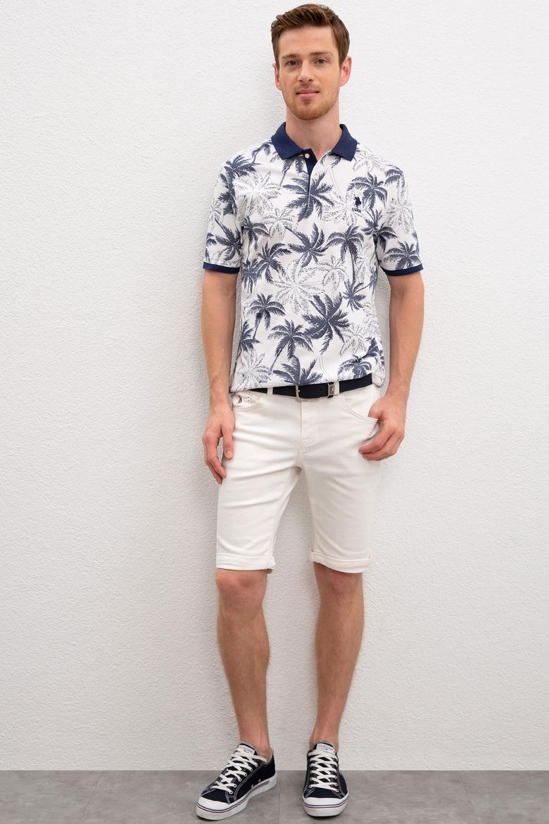 Erkek Mavi Denim Bermuda