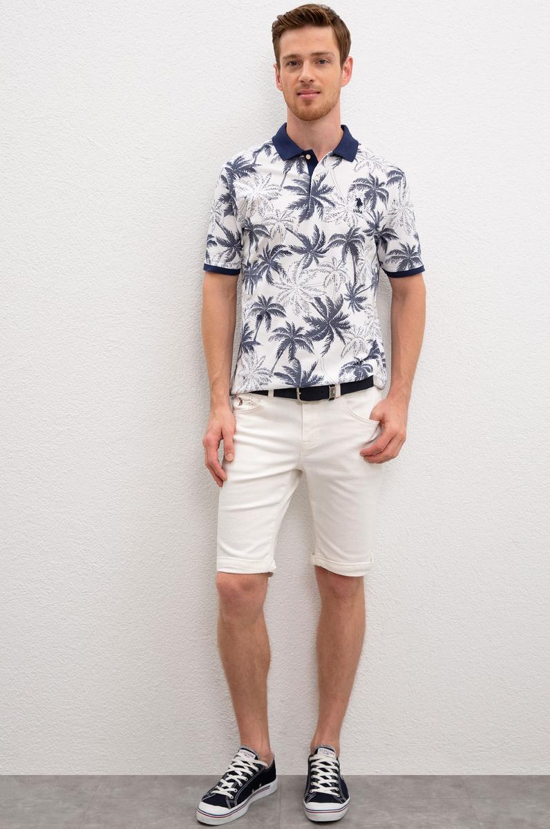 Erkek Mavi Denim Bermuda