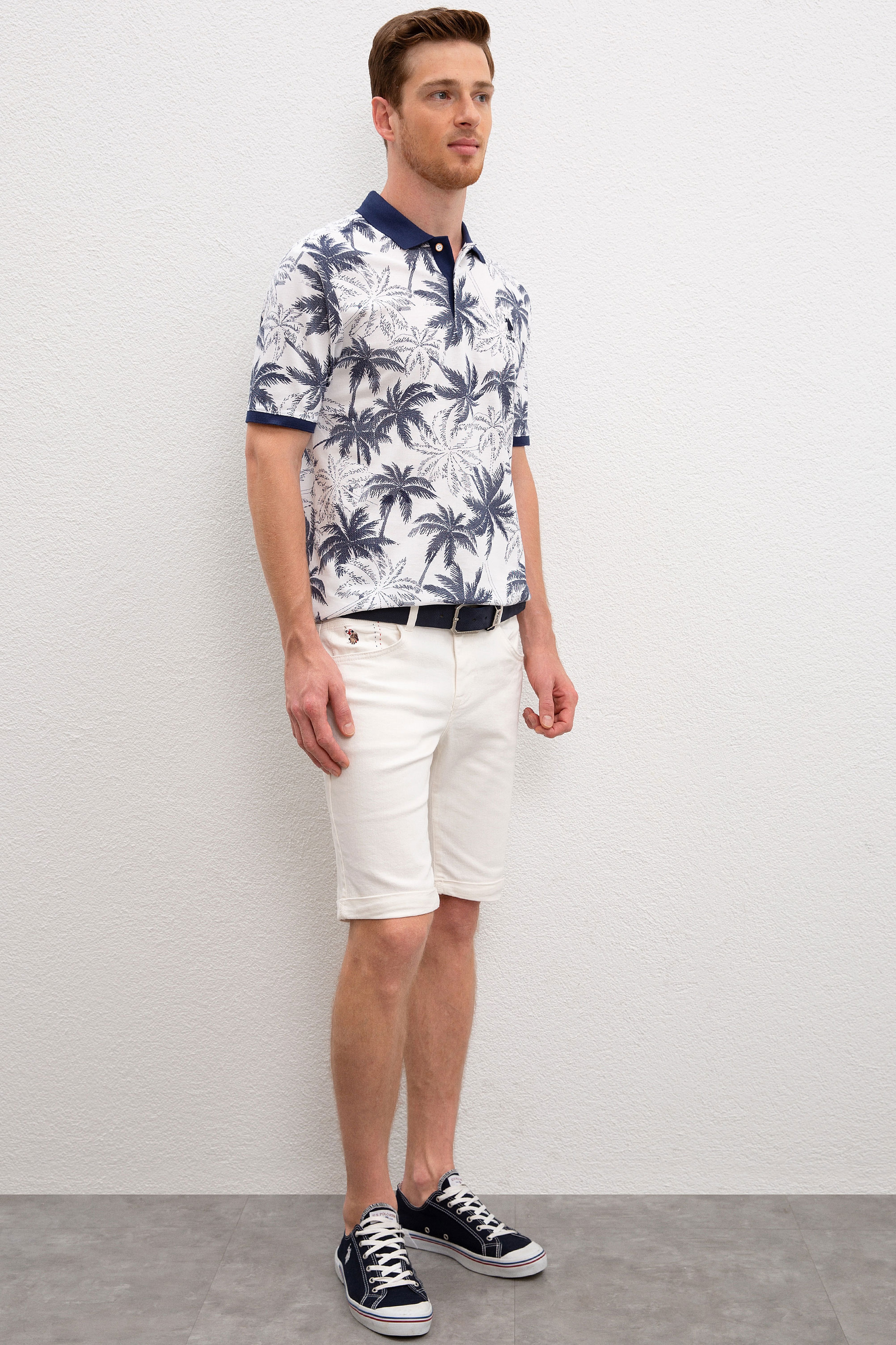 Erkek Mavi Denim Bermuda - Image 2