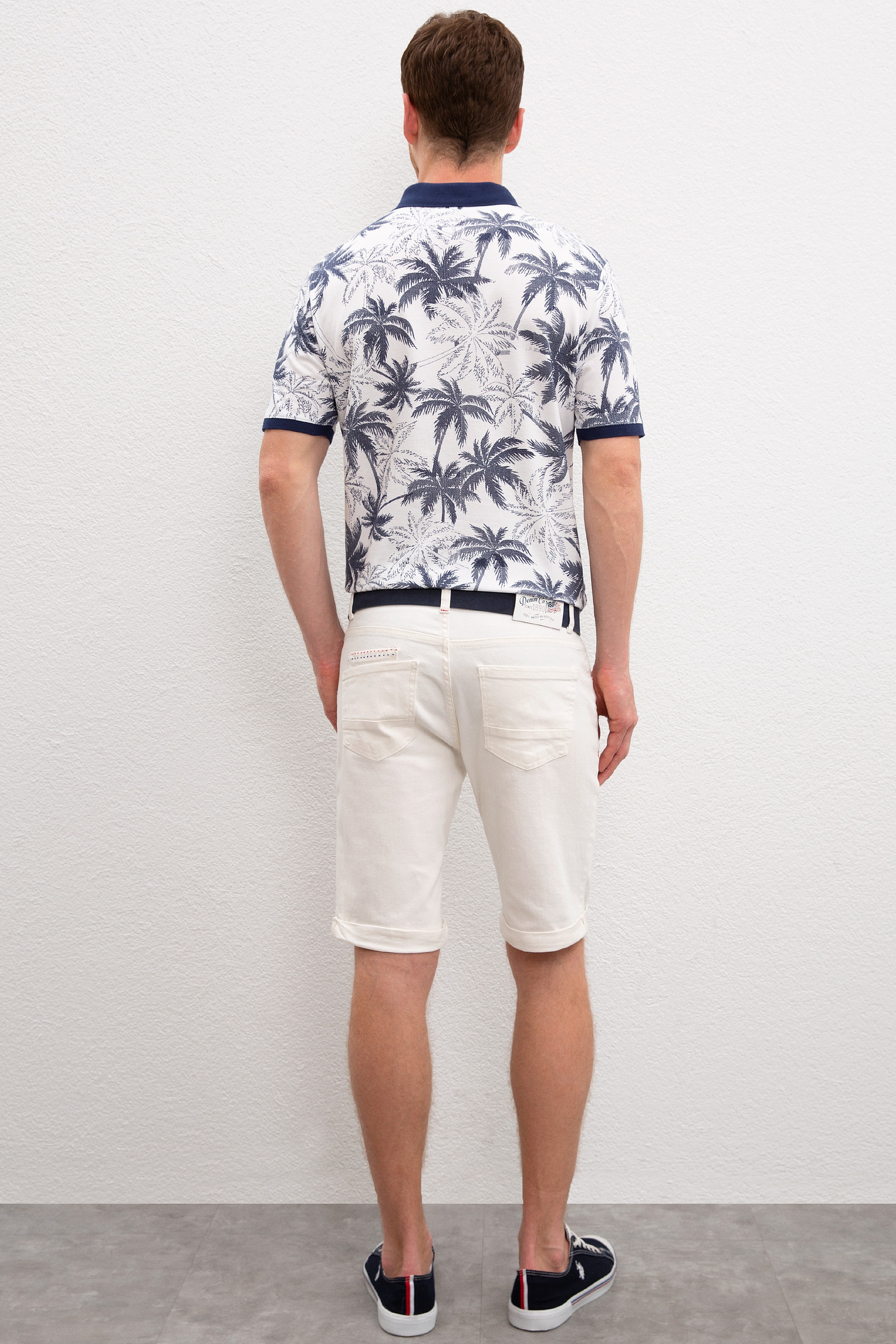 Erkek Mavi Denim Bermuda - Image 3