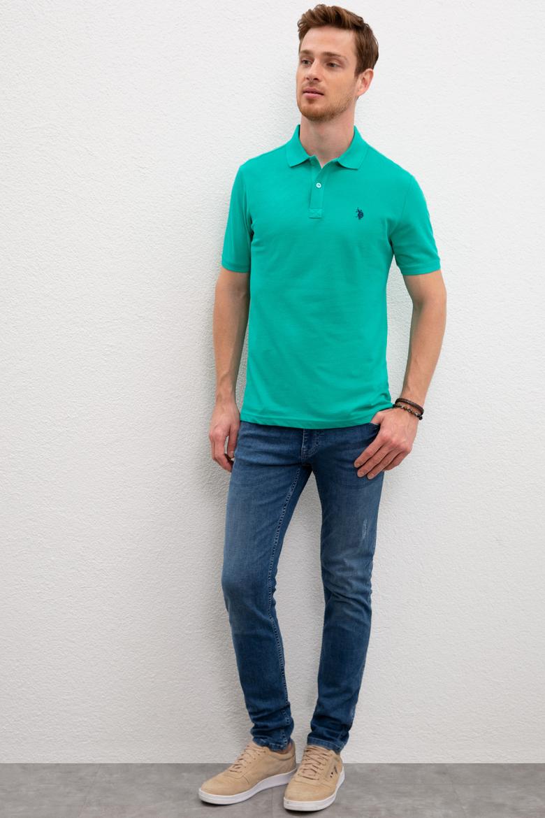 Erkek Yeşil Basic Polo Yaka Tişört - 50217612260