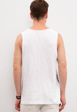 Erkek Beyaz Bisiklet Yaka T-Shirt - 50219244003